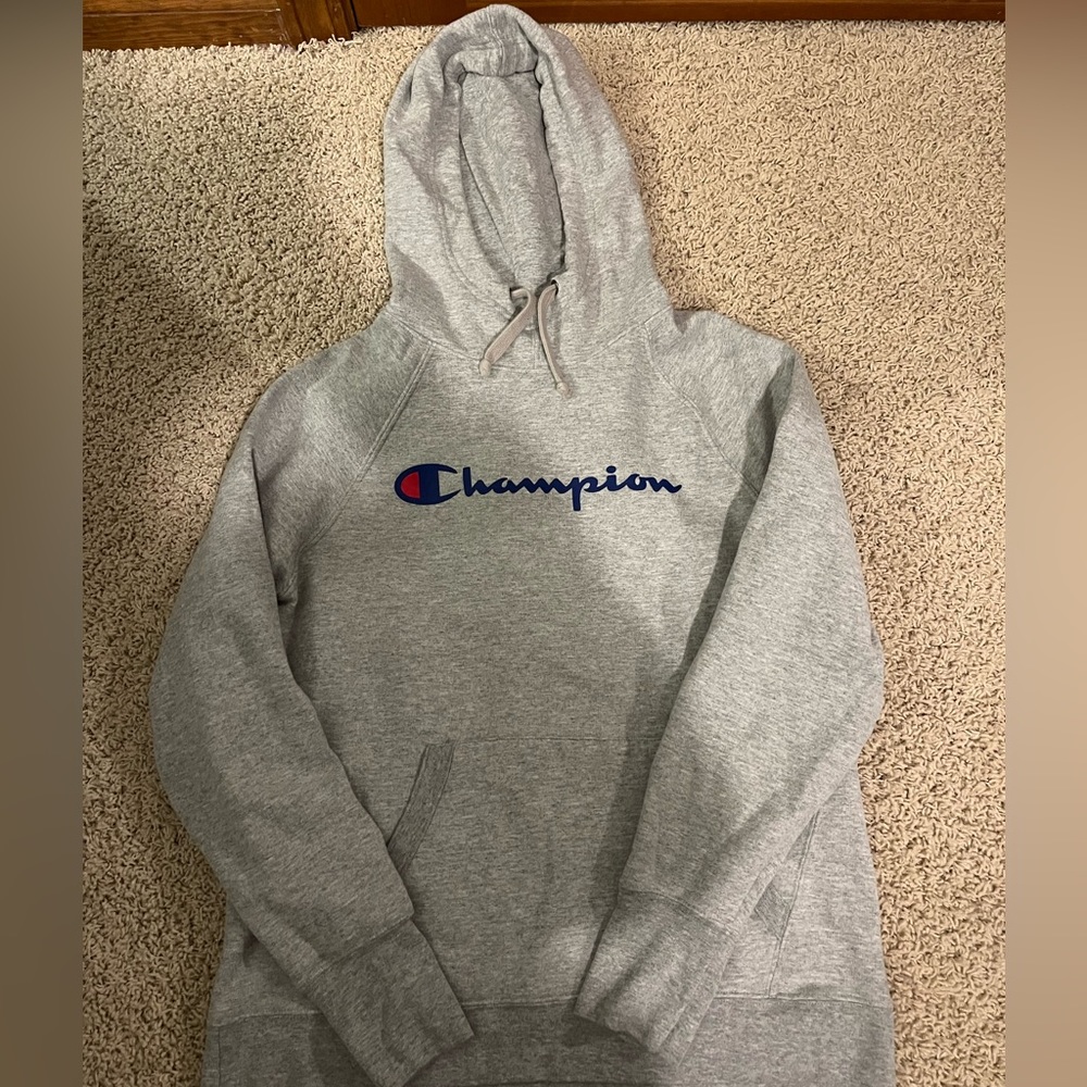 Champion Hoodie, Gray, Women’s Medium